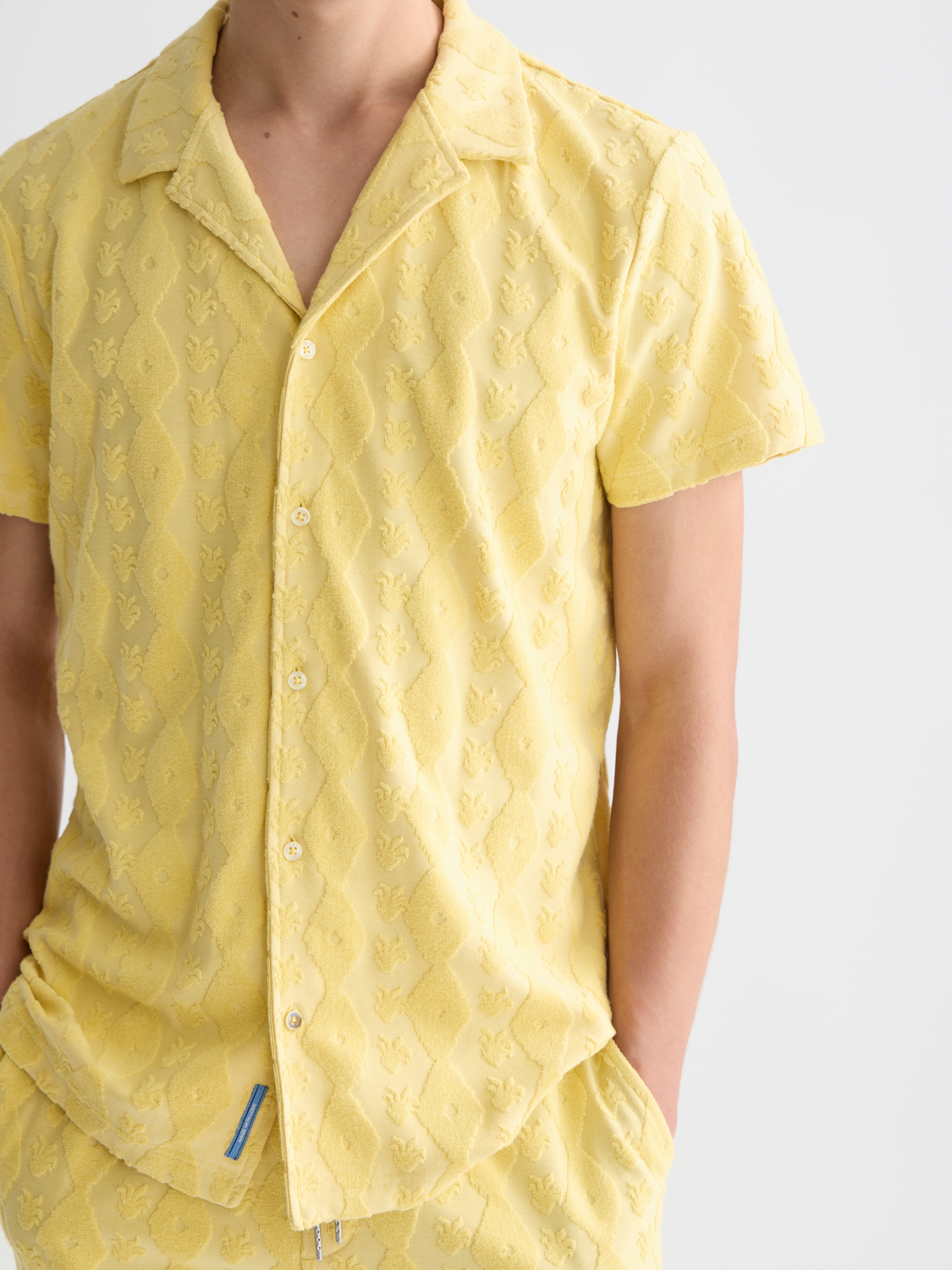 Scotch &amp; Soda Terry Jacquard Short Sleeve Shirt | Raffia