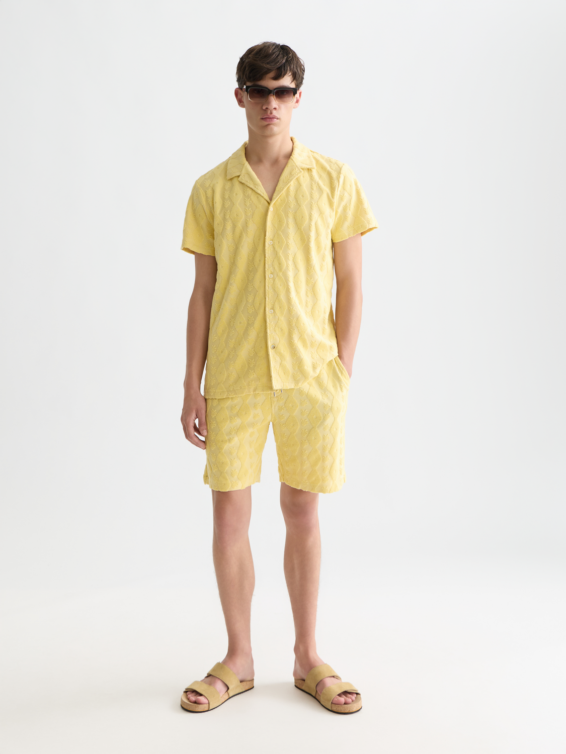 Scotch &amp; Soda Terry Jacquard Short Sleeve Shirt | Raffia