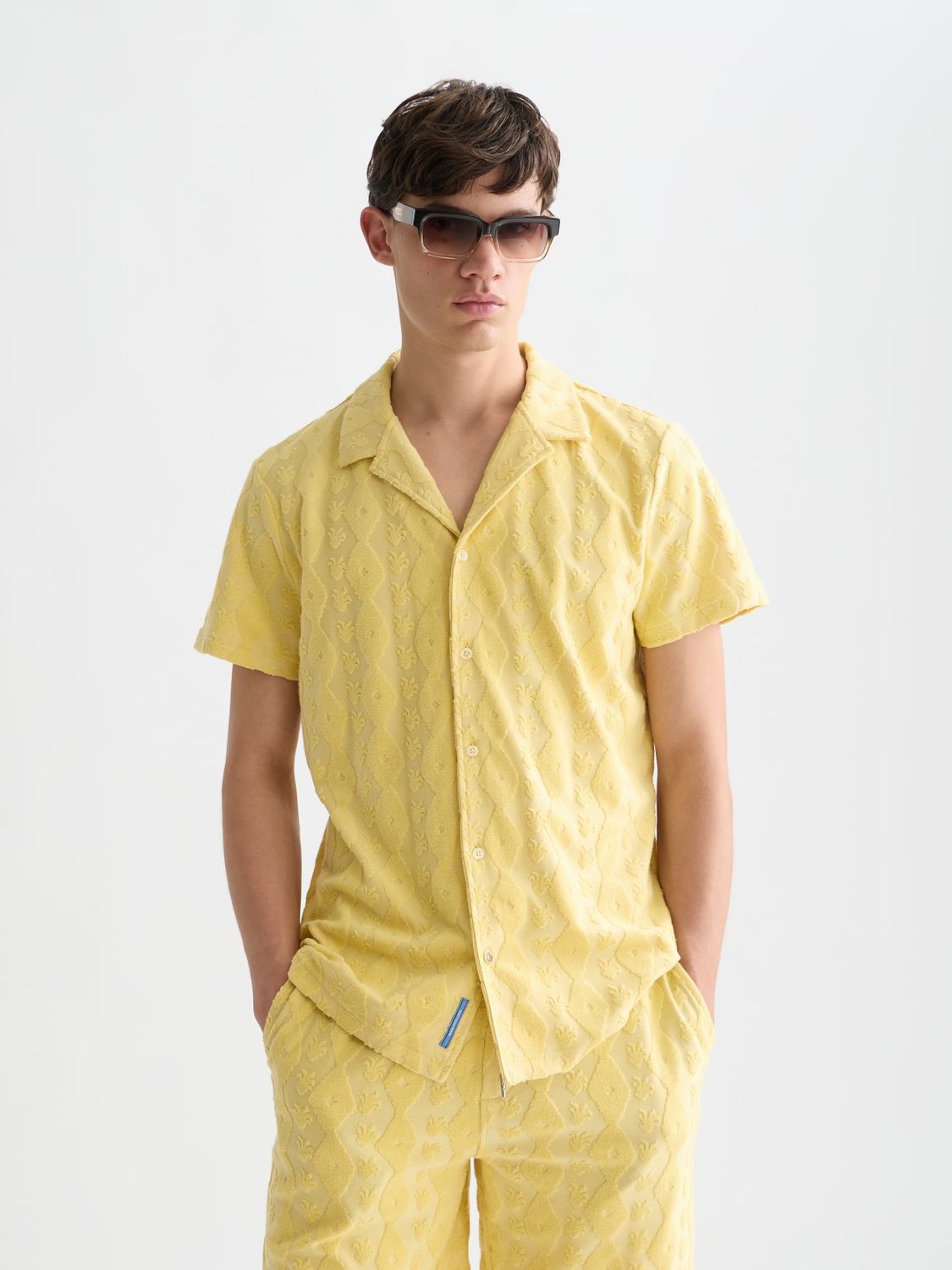 Scotch &amp; Soda Terry Jacquard Short Sleeve Shirt | Raffia