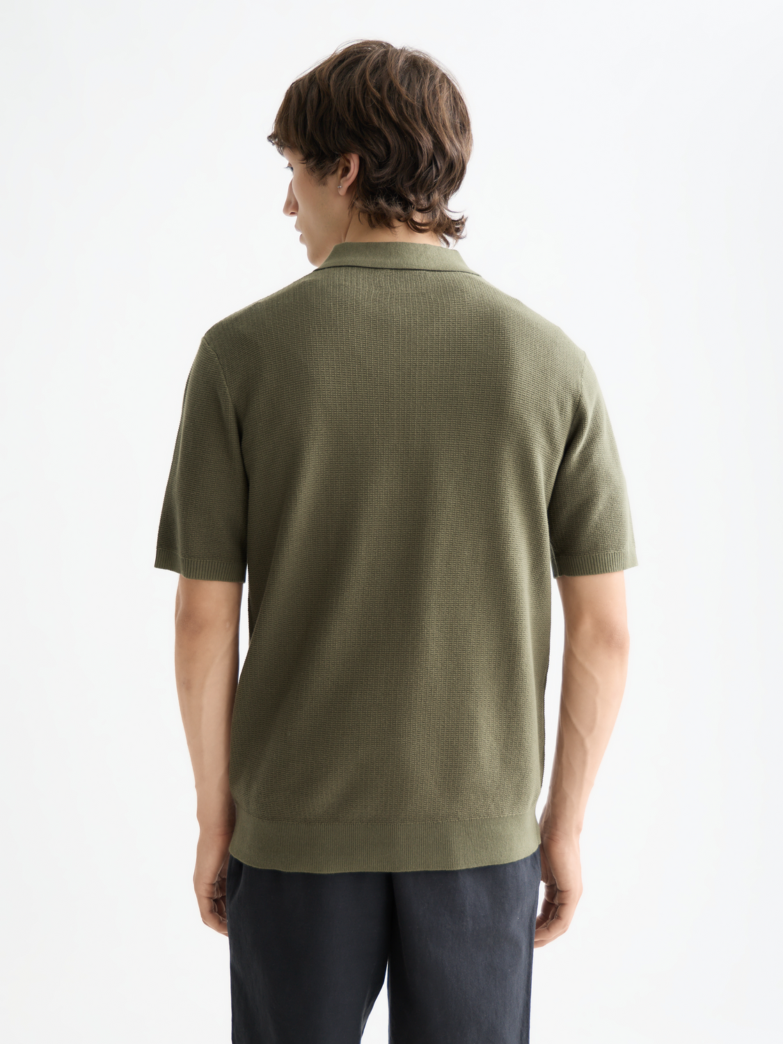 Scotch &amp; Soda Knit Polo Shirt | Olive