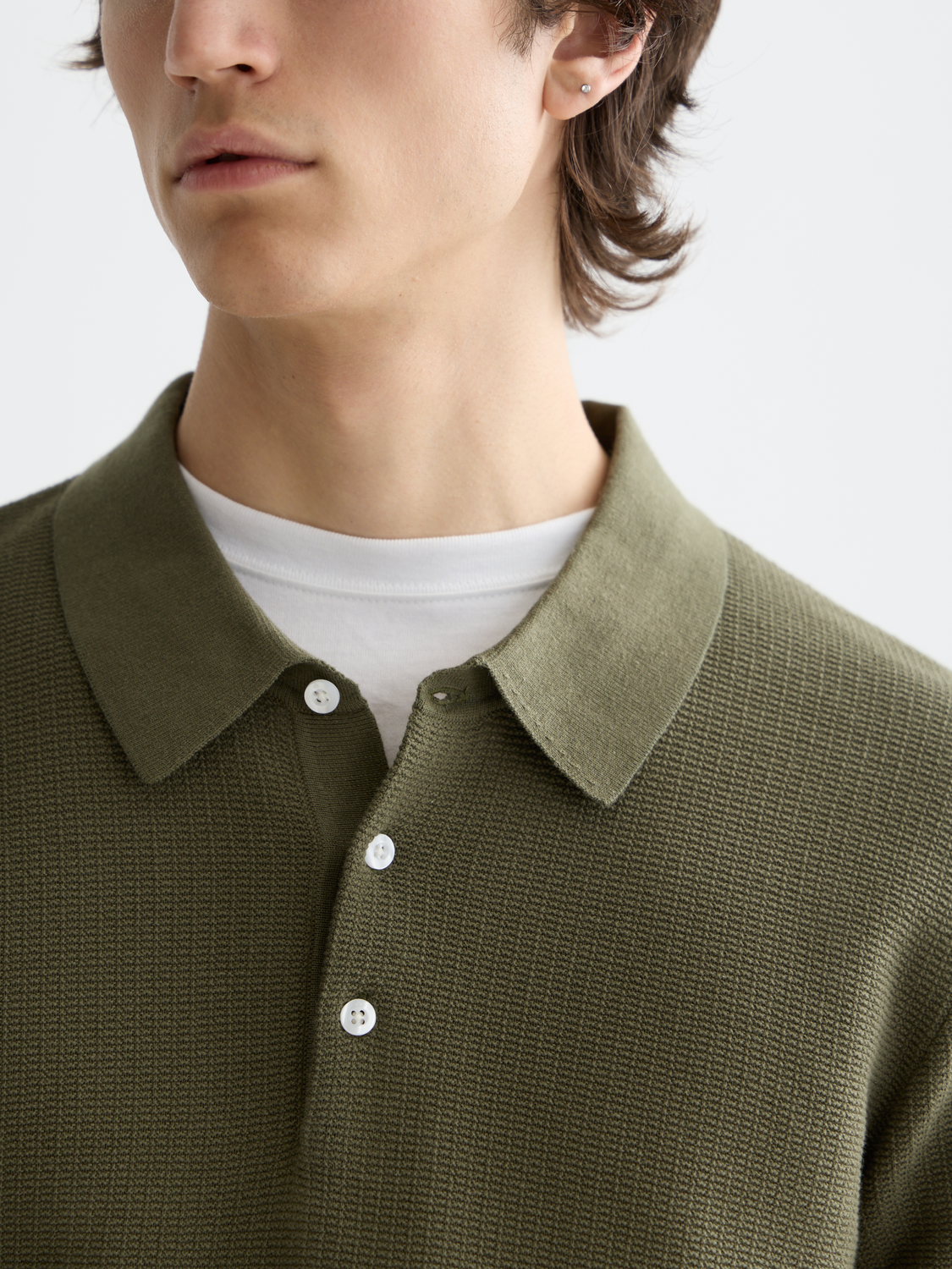 Scotch &amp; Soda Knit Polo Shirt | Olive