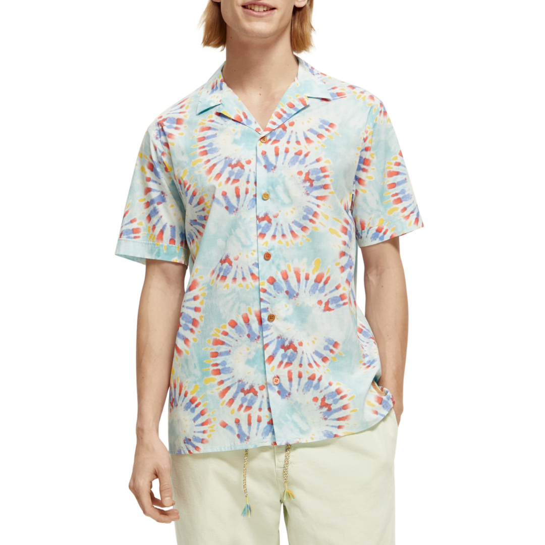 Scotch &amp; Soda Floral Tie Dye Short Sleeve Shirt