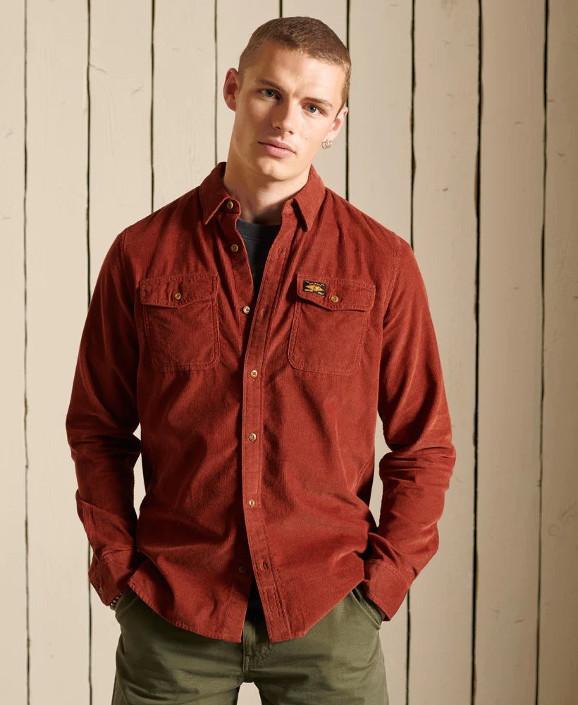 Superdry Trailsman Cord Shirt | Smoked Cinnamon