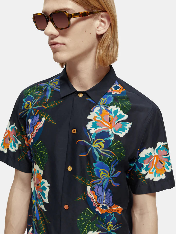 Scotch &amp; Soda Hippy Hippy Shake Short Sleeve Shirt | Navy