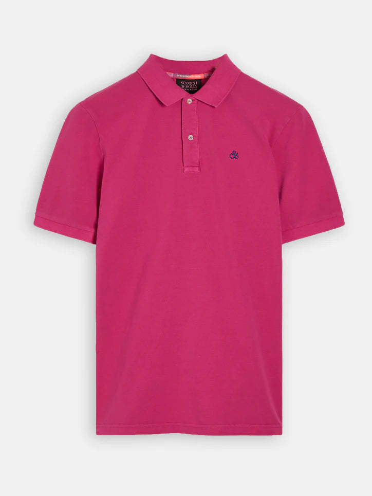 Scotch &amp; Soda Pique Polo Shirt | Cerise