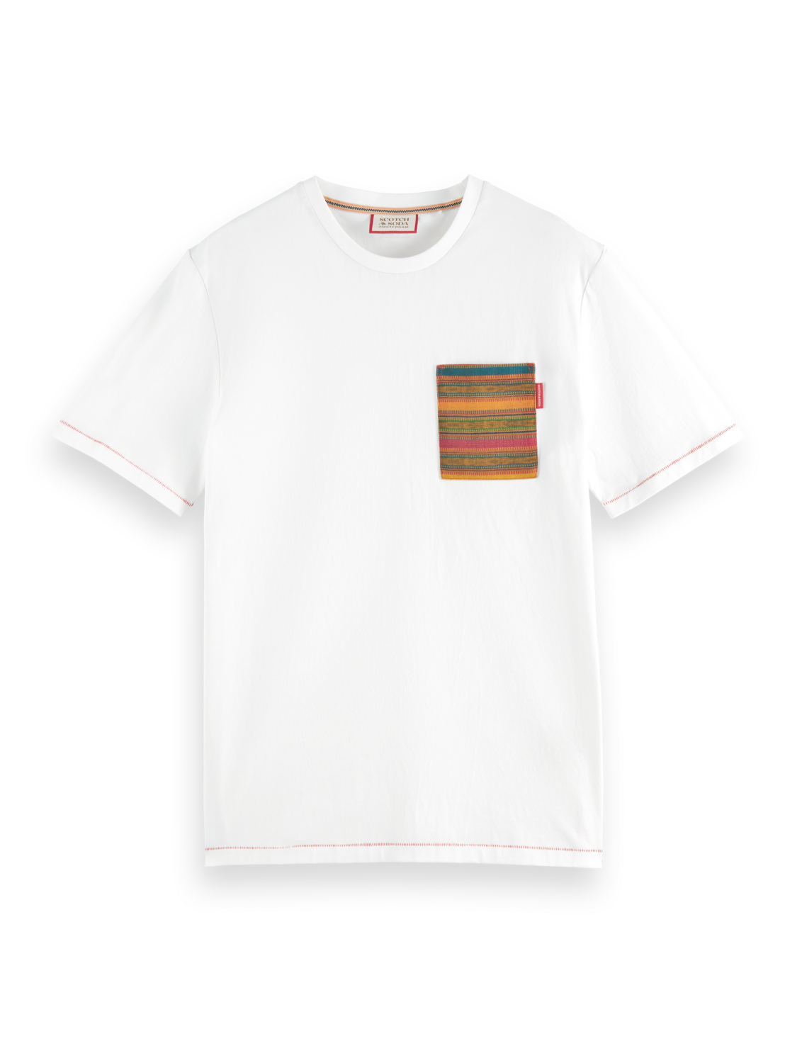 Scotch &amp; Soda Woven Pocket T-Shirt | White