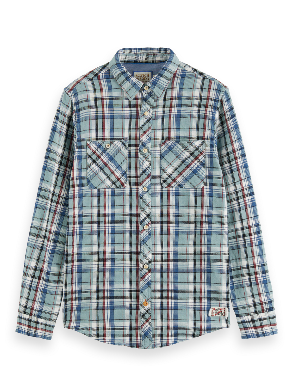 Scotch &amp; Soda Archive Flannel Shirt | Blue Red Check