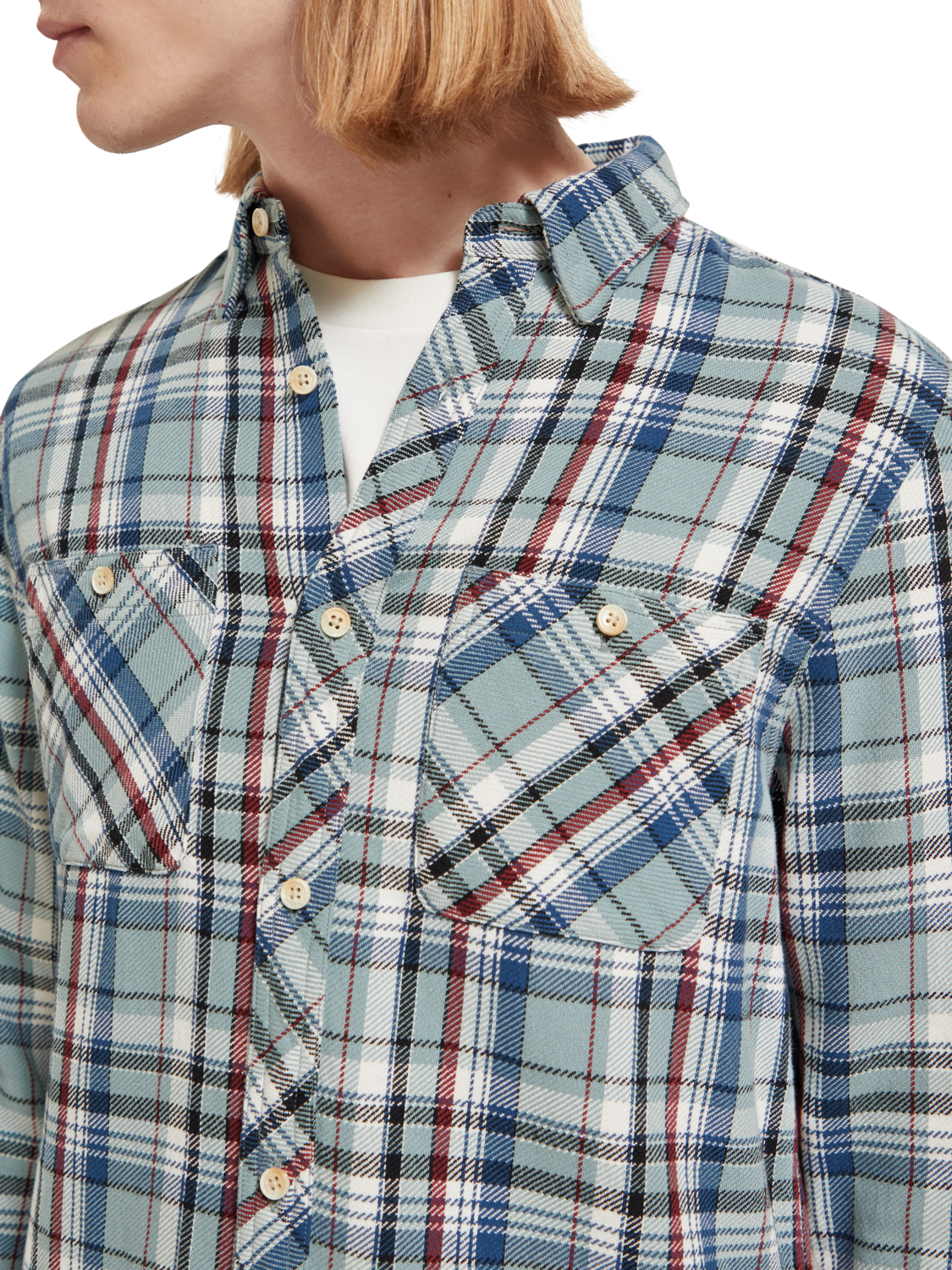 Scotch &amp; Soda Archive Flannel Shirt | Blue Red Check