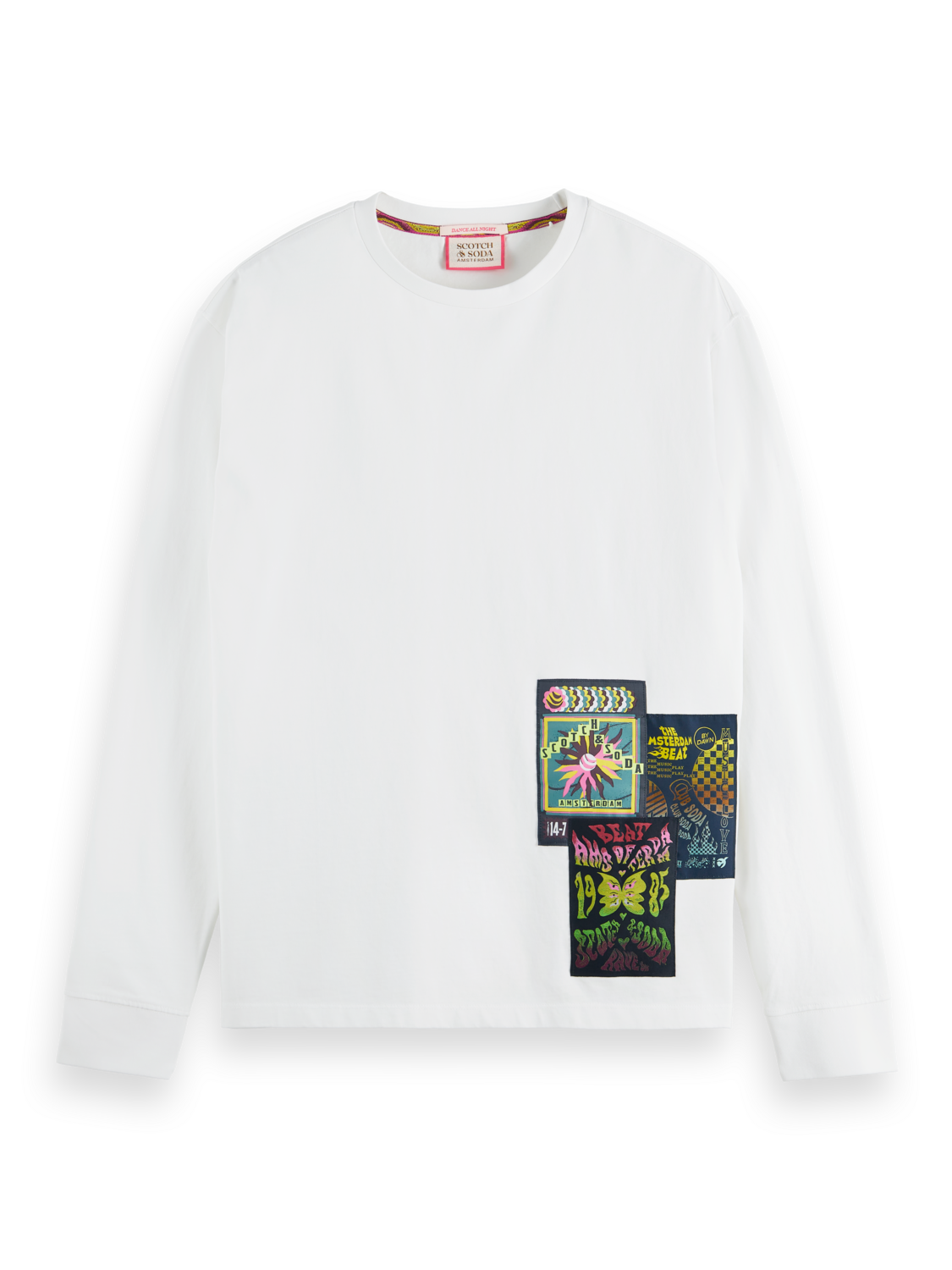 Scotch &amp; Soda Badge Long Sleeve T-Shirt | White