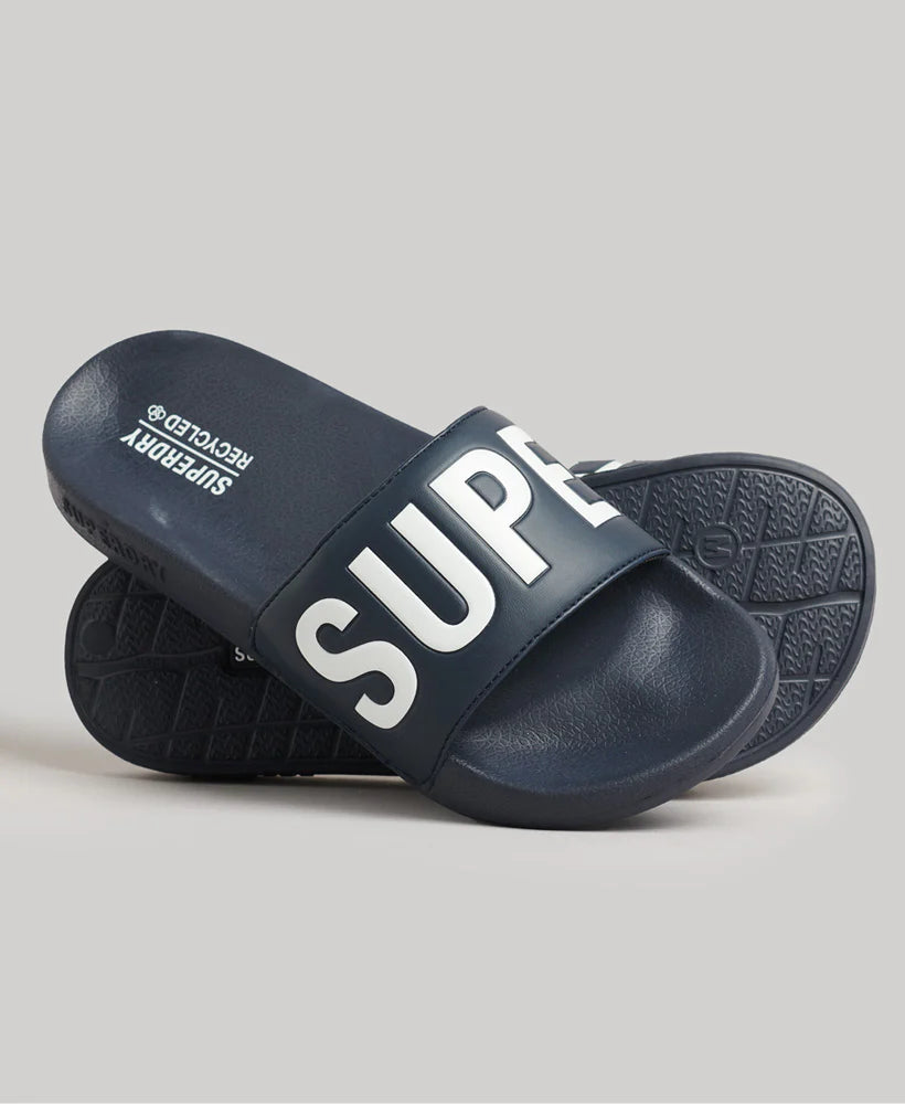 Superdry Code Core Pool Slides | Deep Navy/Optic