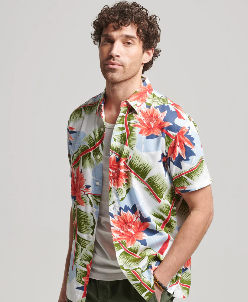 Superdry Vintage Hawaiian Shirt | Optic Banana Leaf