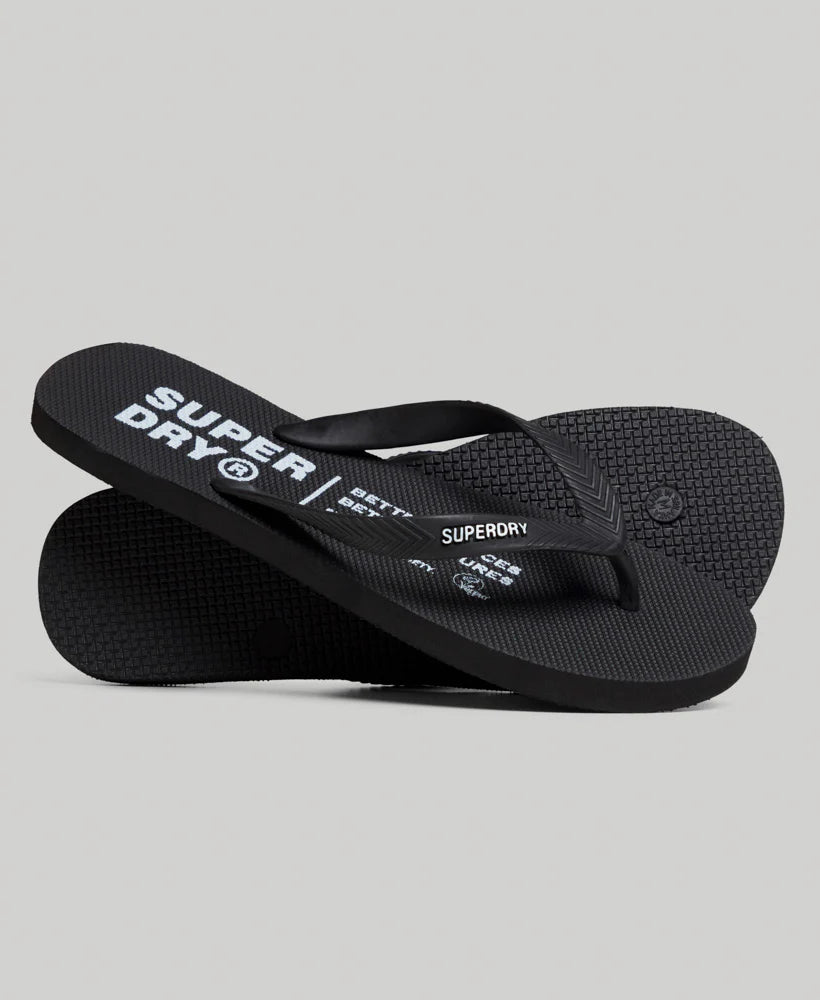 Superdry Studios Recycled Flip Flops | Black