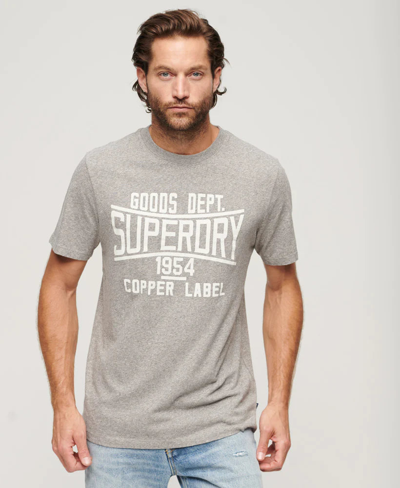 Superdry Copper Label Workwear Tee | Steel Grey Grindle