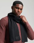 Superdry Knitted Logo Scarf | Black