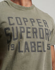 Superdry Vintage Copper Label T Shirt | Chive Green