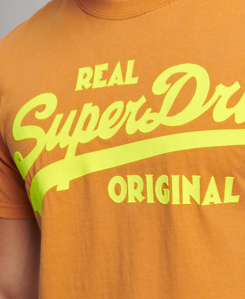 Superdry Vintage Logo Neon T Shirt | Sudan Brown
