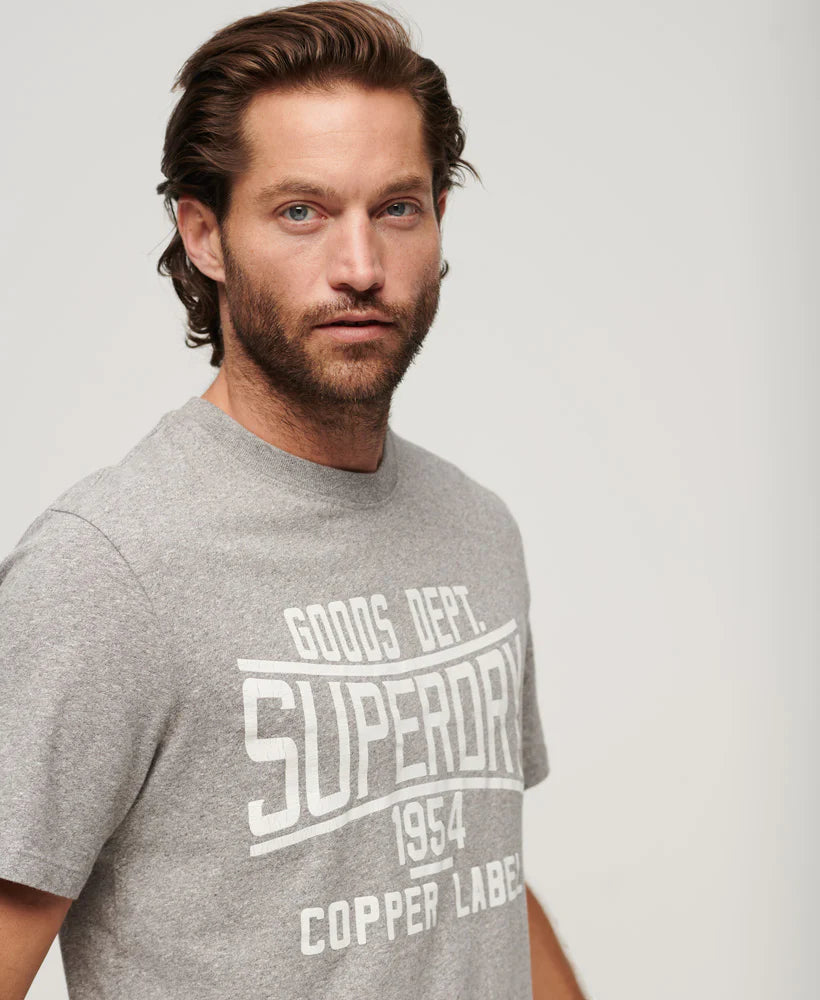 Superdry Copper Label Workwear Tee | Steel Grey Grindle