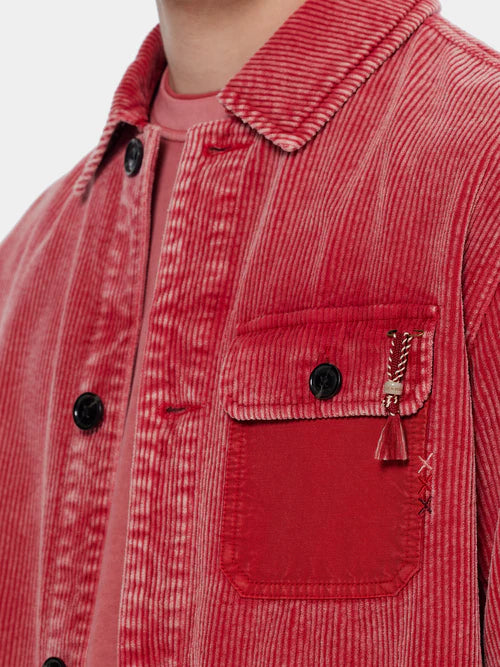 Scotch &amp; Soda Washed Cord Worker Jacket | Dusty Red