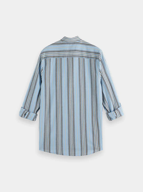 Scotch &amp; Soda Crinkle Stripe Shirt | Blue