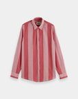 Scotch & Soda Crinkle Stripe Shirt | Roadside Red