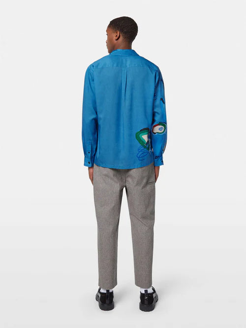 Scotch &amp; Soda Abstract Artiste Long Sleeve Shirt | Island Blue