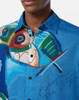 Scotch & Soda Abstract Artiste Long Sleeve Shirt | Island Blue