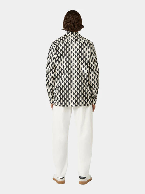 Scotch &amp; Soda Geo Long Sleeve Shirt | Gray/White