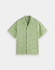 Scotch & Soda Squiggle Sun Embroidered Short Sleeve Shirt | Pistachio