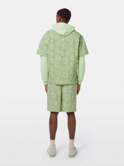 Scotch &amp; Soda Squiggle Sun Embroidered Short Sleeve Shirt | Pistachio