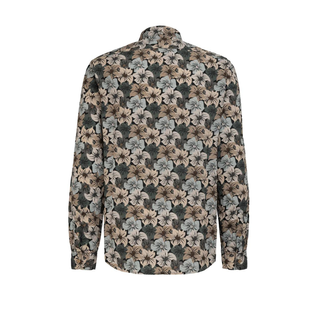 Fil Noir Deco Floral Shirt | Taupe