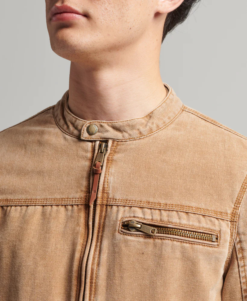 Superdry Vintage Canvas Racer Jacket | Denim Co Tobacco Brown