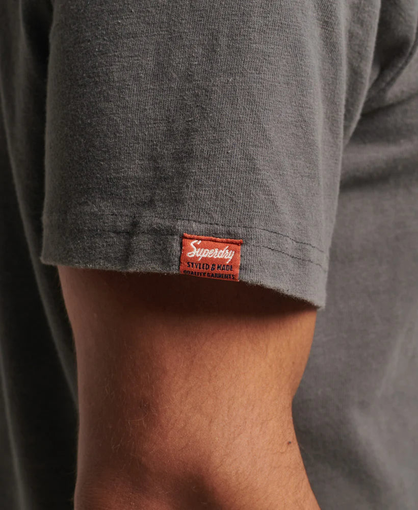 Superdry Vintage Script Workwear T Shirt | Charcoal