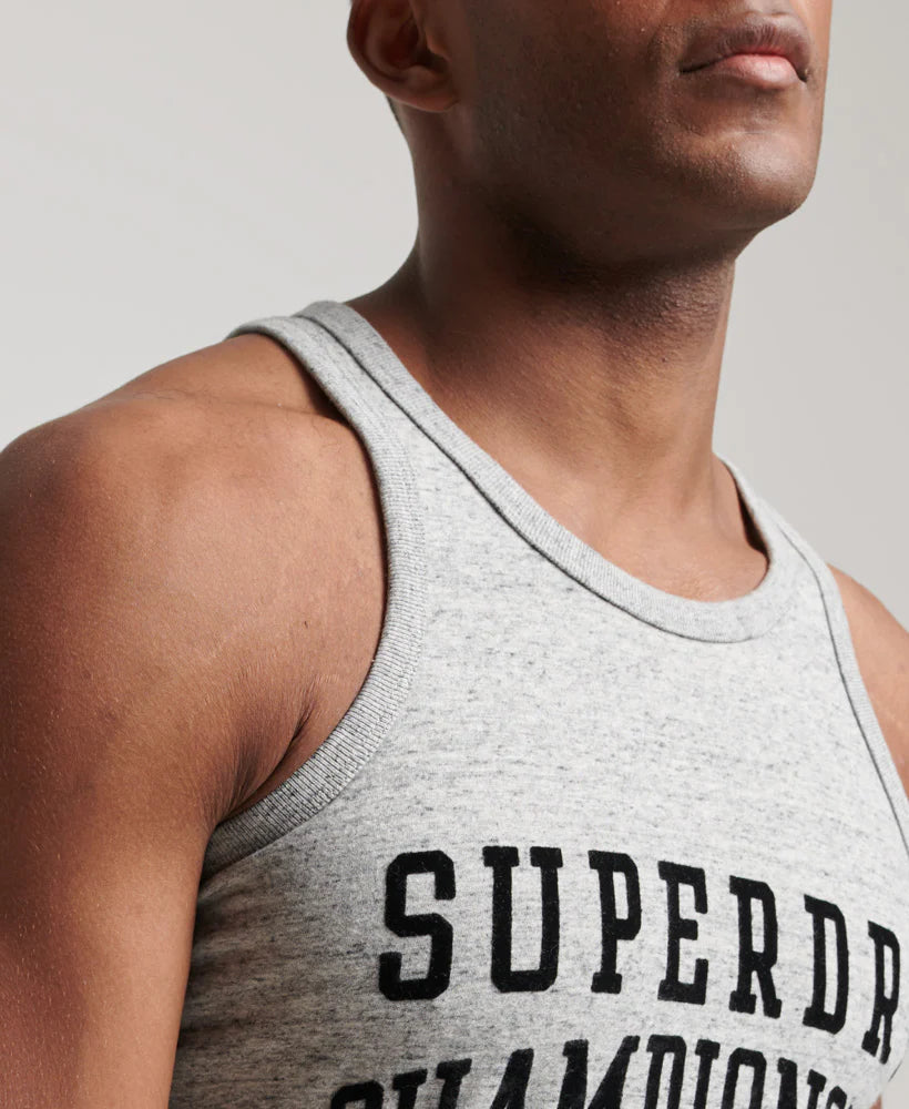 Superdry Vintage Gym Athletic Vest | Athletic Grey Marle