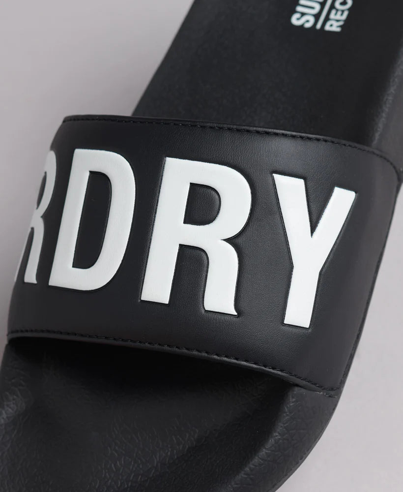 Superdry Code Core Pool Slides | Black/Optic