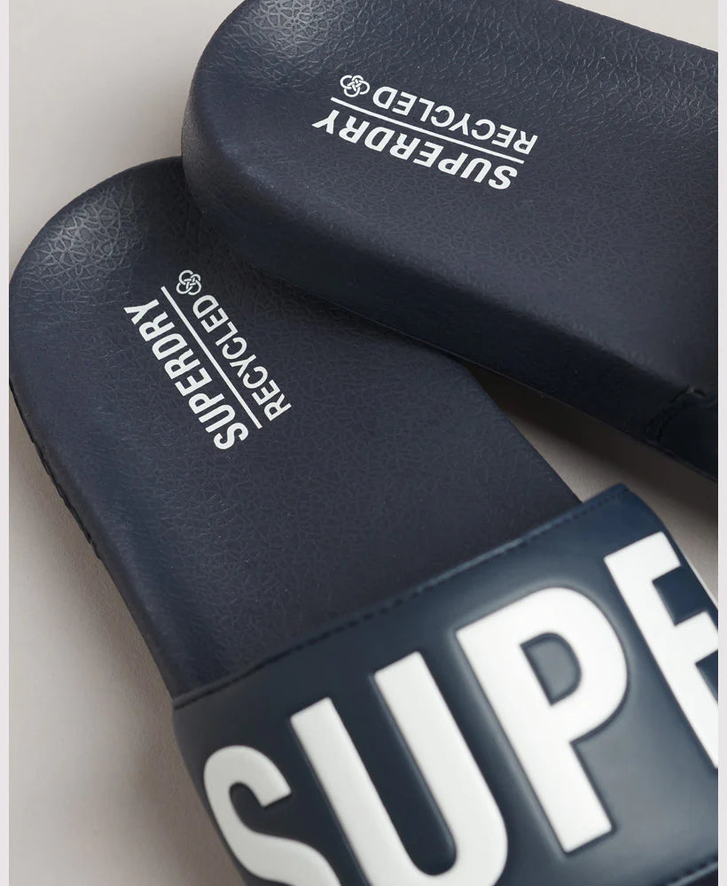 Superdry Code Core Pool Slides | Deep Navy/Optic