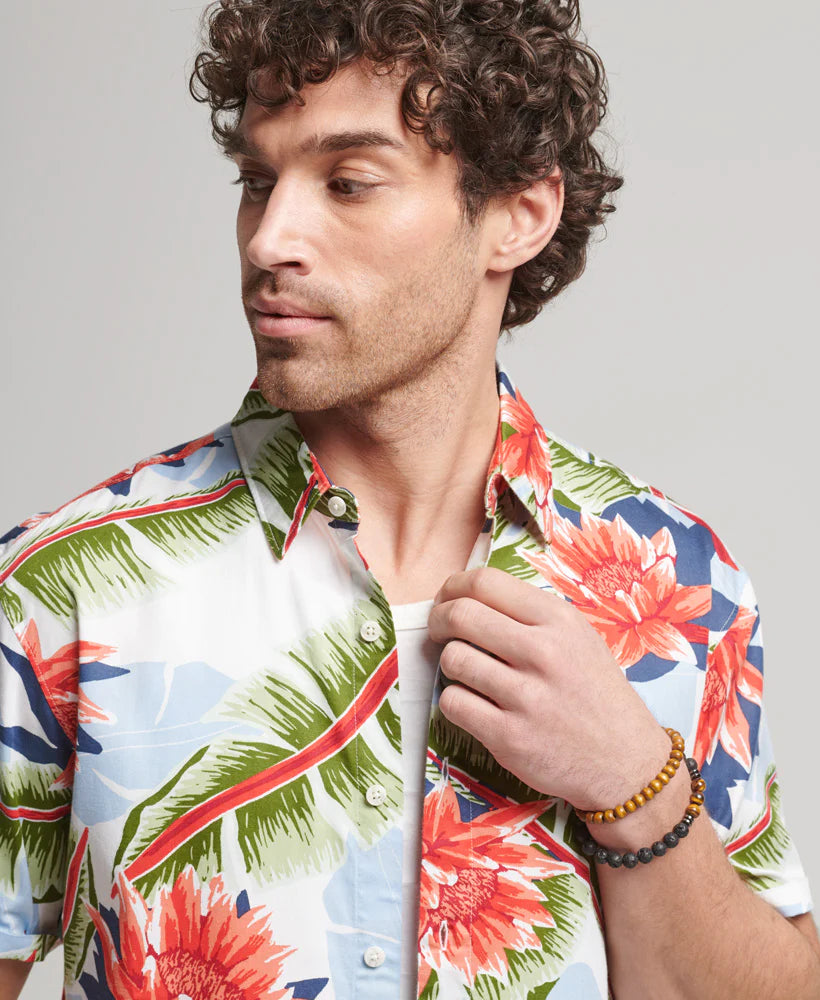 Superdry Vintage Hawaiian Shirt | Optic Banana Leaf