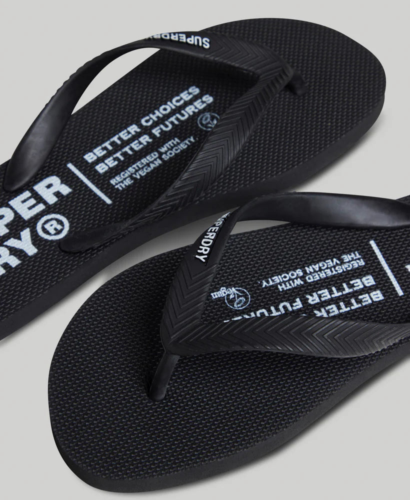 Superdry Studios Recycled Flip Flops | Black