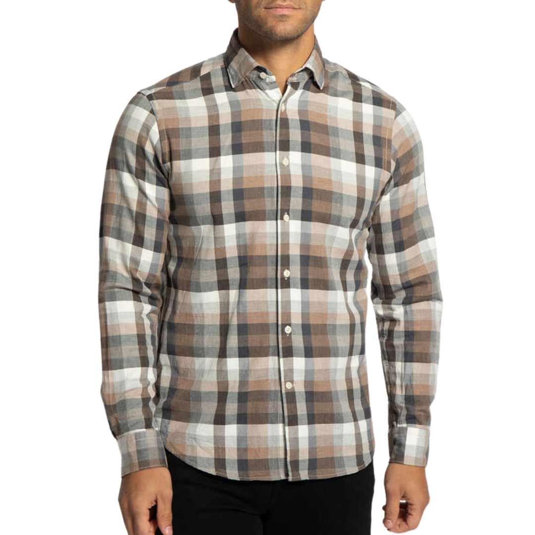 Fil Noir Checked Shirt | Beige