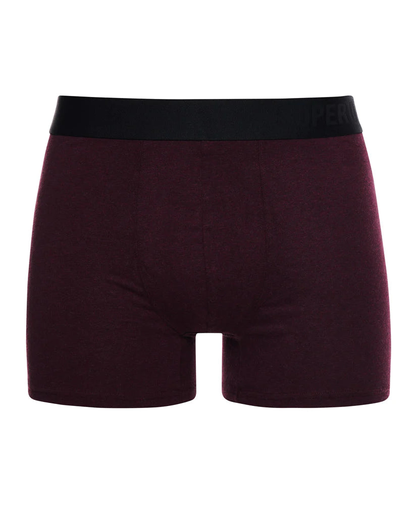 Superdry Boxer Offset Double Pack | Navy/Burgundy