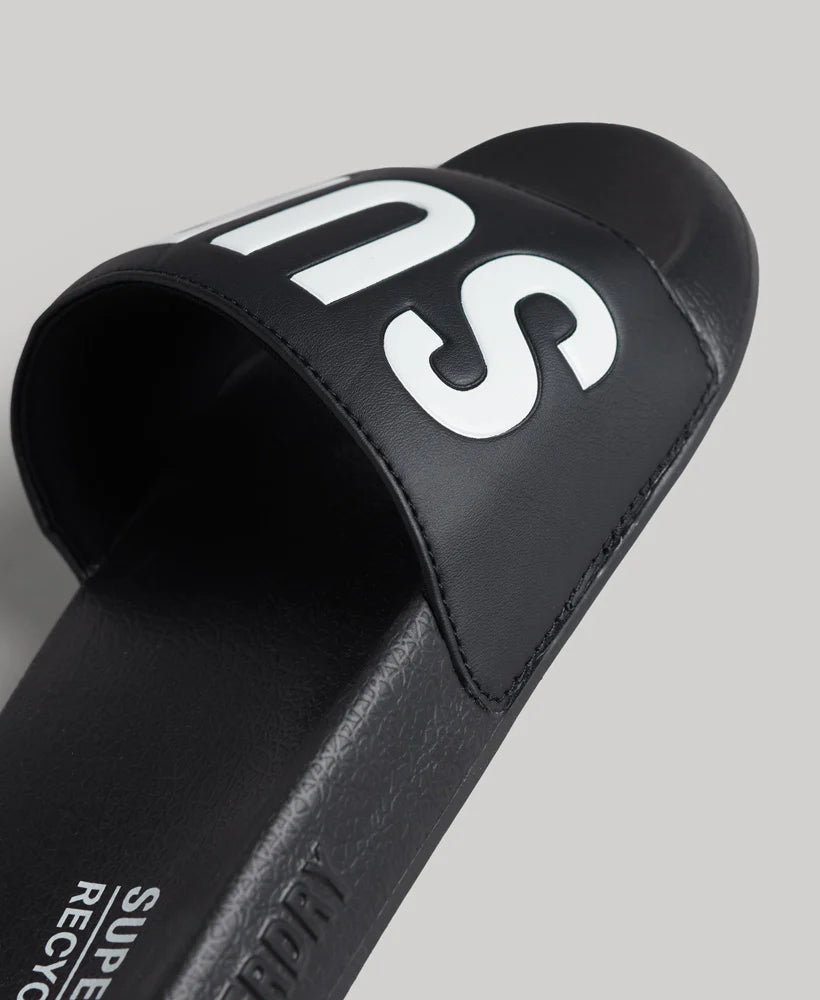 Superdry Code Core Pool Slides | Black/Optic