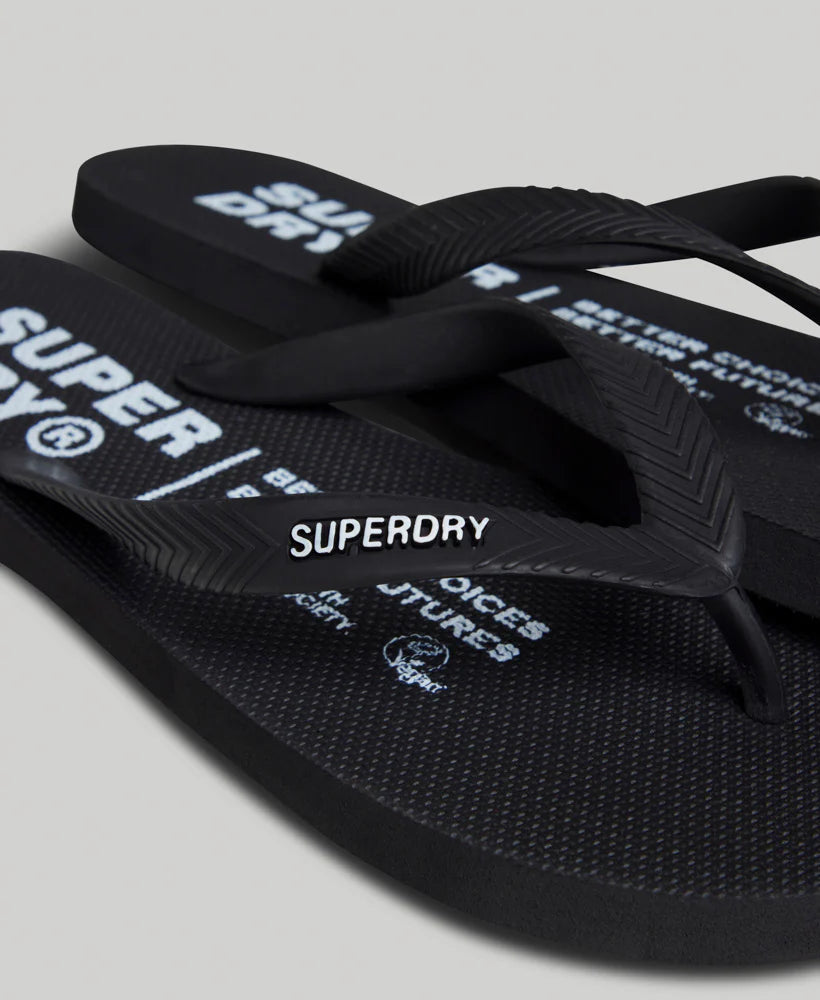 Superdry Studios Recycled Flip Flops | Black