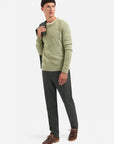 No Excess Wool Blend Crew Neck Sweater | Light Moss