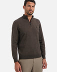 No Excess Half Zip Melange Knit Sweater | Taupe