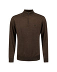 No Excess Half Zip Melange Knit Sweater | Taupe