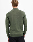 No Excess Half Zip Melange Knit Sweater | Light Moss