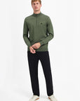 No Excess Half Zip Melange Knit Sweater | Light Moss