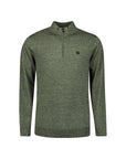 No Excess Half Zip Melange Knit Sweater | Light Moss