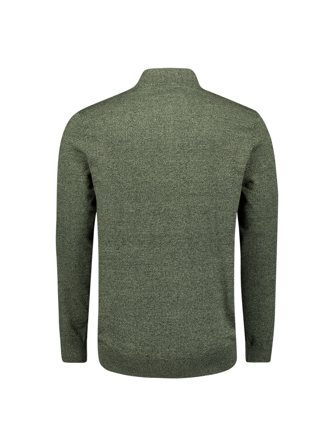 No Excess Half Zip Melange Knit Sweater | Light Moss