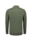 No Excess Half Zip Melange Knit Sweater | Light Moss