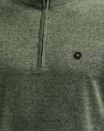 No Excess Half Zip Melange Knit Sweater | Light Moss